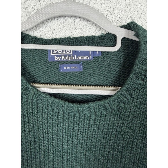 Vintage Polo Ralph Lauren Suicide Ski Wool Sweater Mens Size L Colorblock Green - Picture 2 of 16
